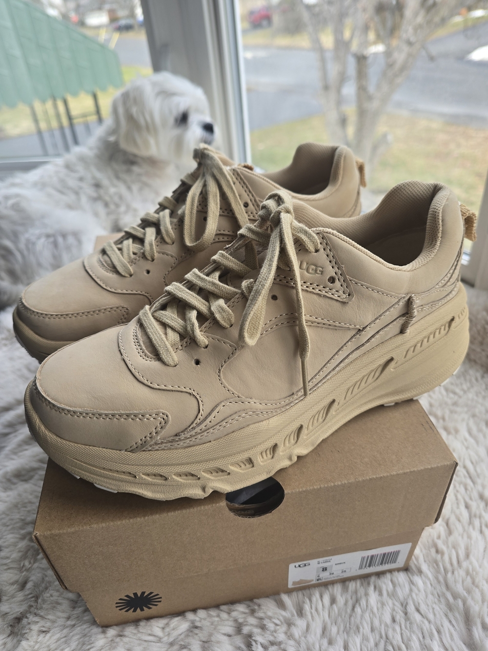 UGG Tan Platform Lace-Up Sneakers